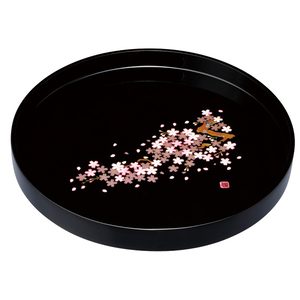 記念品 食器類 紀州塗 雅桜10.0木製丸盆